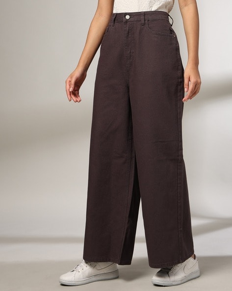 Women Relaxed Fit Flat-Front Trousers