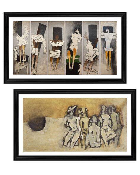 Adventures India Set of 2 Mahatma Story & The Community Painting Wall Arts