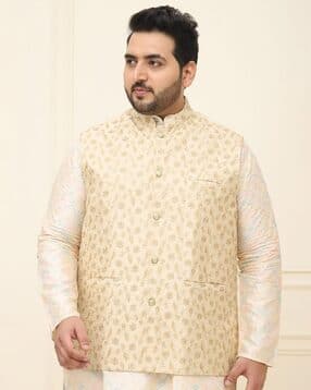 sojanya Men Regular Fit Nehru Jacket with Slit Pockets-picture-34