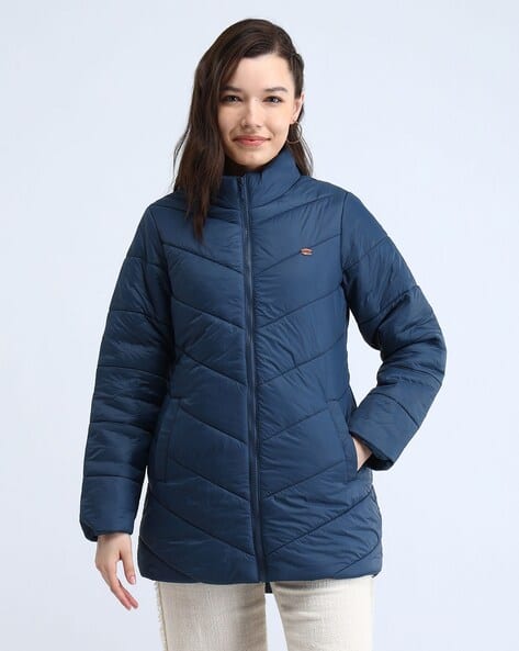 Puffer Jacket Women's High Neck Jacket Women Quilted Regular