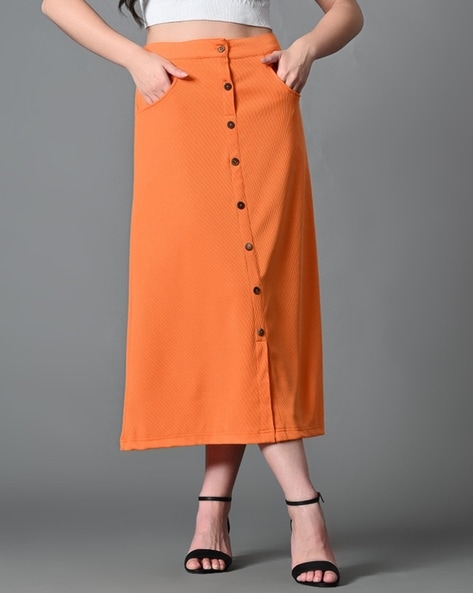 Buy Orange Skirts for Women by MYSHKA Online Ajio