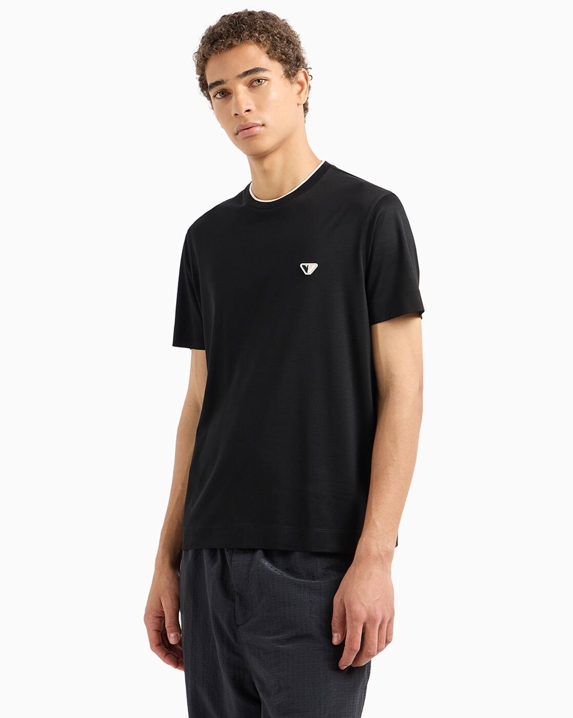 Buy EMPORIO ARMANI Crew-Neck Regular Fit T-Shirt | Black