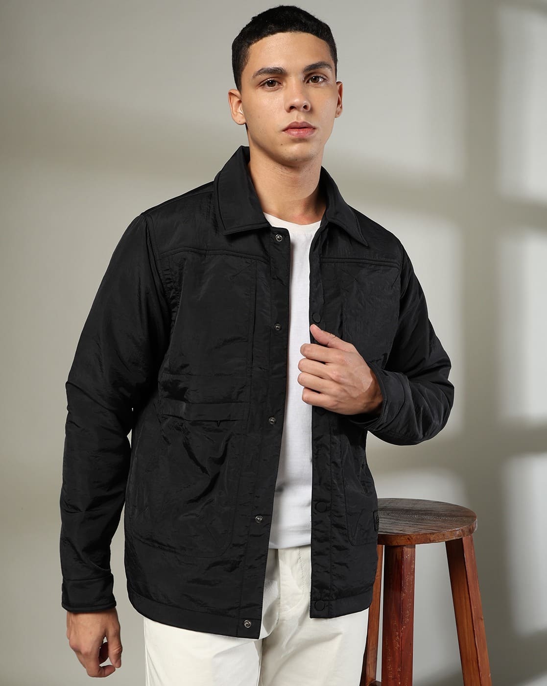 ジャケット・アウター Buckingham jacket M Buy Black Jackets & Coats for Men by DNMX Online | Ajio.com