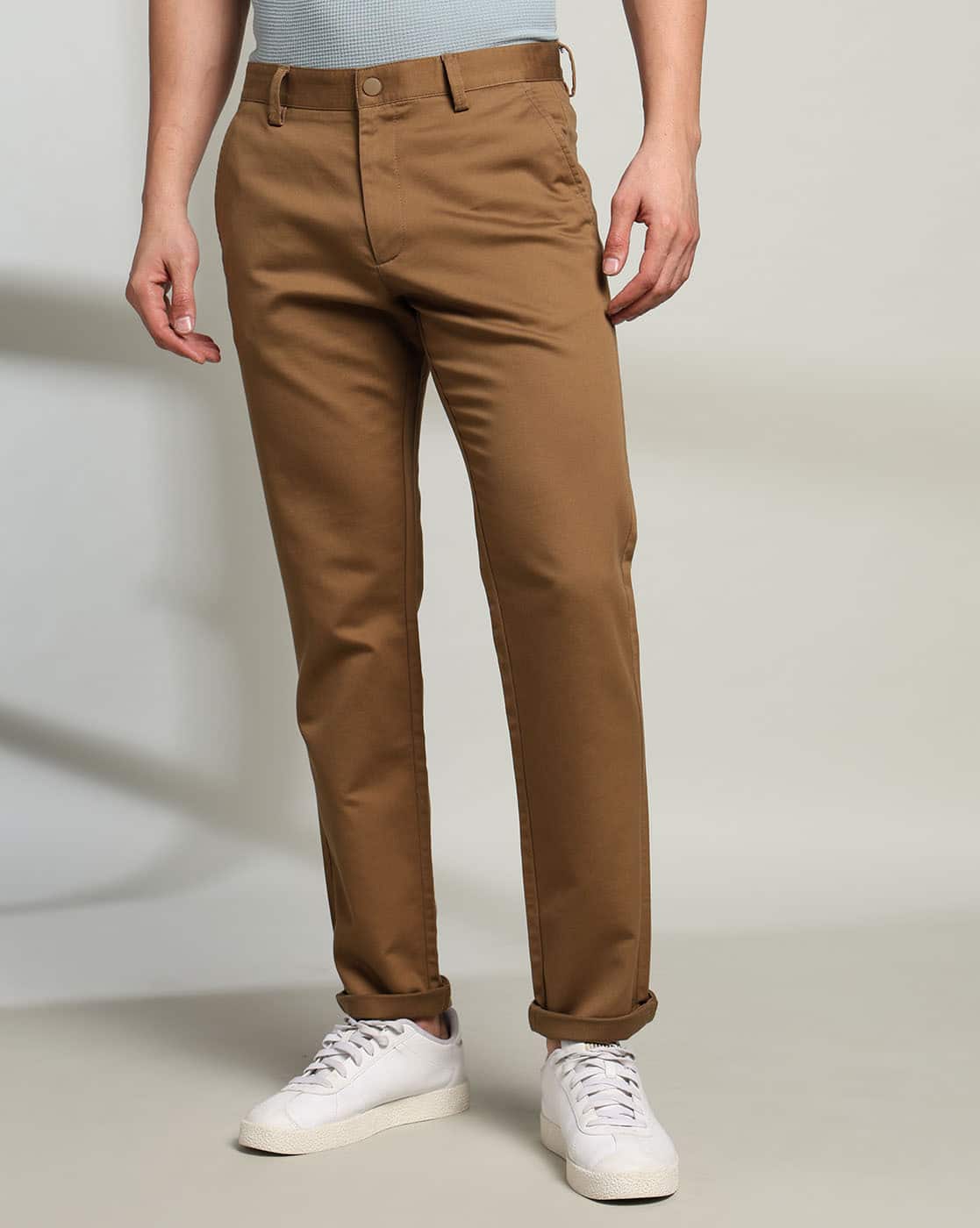 Buy Khaki Trousers Pants for Men by NETPLAY Online