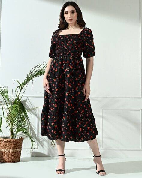 Buy Black Red Dresses for Women by SAKSHI TRADER Online - Main Image