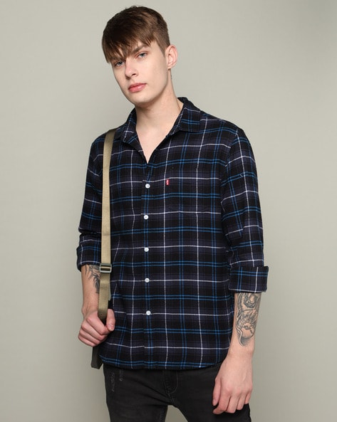 Men Checked Slim Fit Shirt