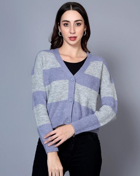 Buy Purple Sweaters Cardigans for Women by Broowl Online
