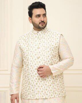 sojanya Men Regular Fit Nehru Jacket with Slit Pockets-picture-11