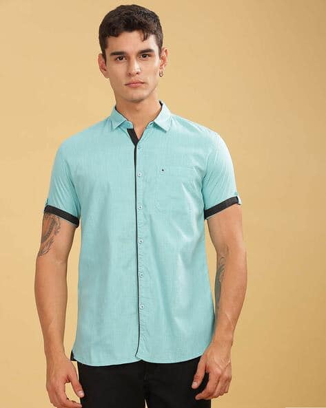 Buy Turquoise blue Shirts for Men by Kuons Avenue Online