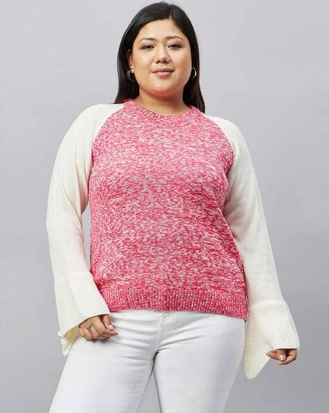 CLUB YORK Women Colourblock Pullover with Round Neck