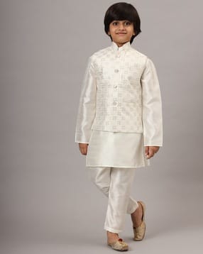 tahvo Boys Band Collar Kurta Pyjama Set-picture-14