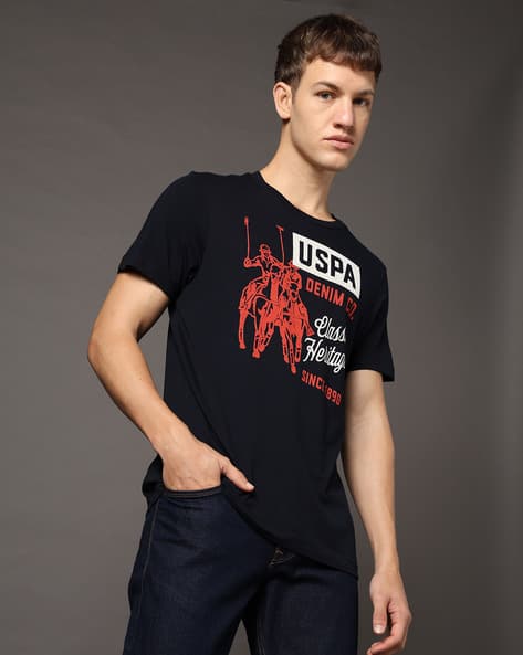 Men Logo Print Slim Fit Crew-Neck T-Shirt