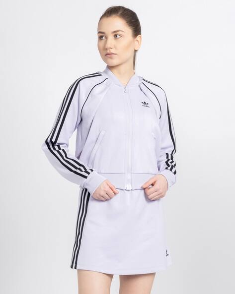 Women Loose Fit Track Jacket with Contrast Taping