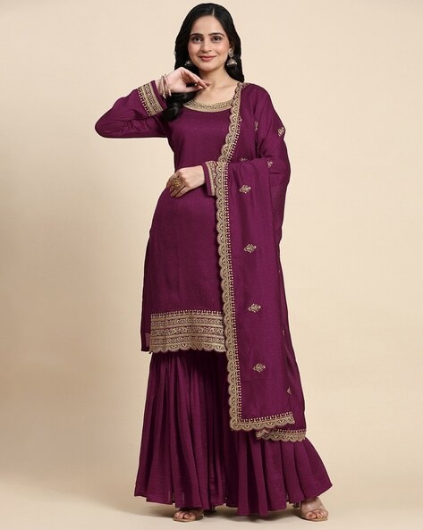 Women Embroidered Anarkali Kurta Set Price in India