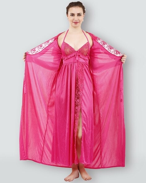 Buy Pink Nightshirts Nighties for Women by ROMAISA Online Ajio