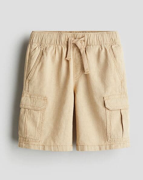 Boys Linen-Blend Cargo Shorts