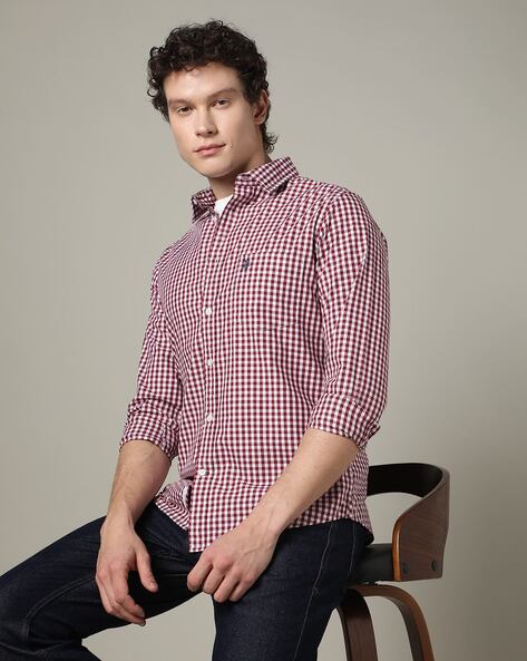 Men Checked Tailored Fit Shirt