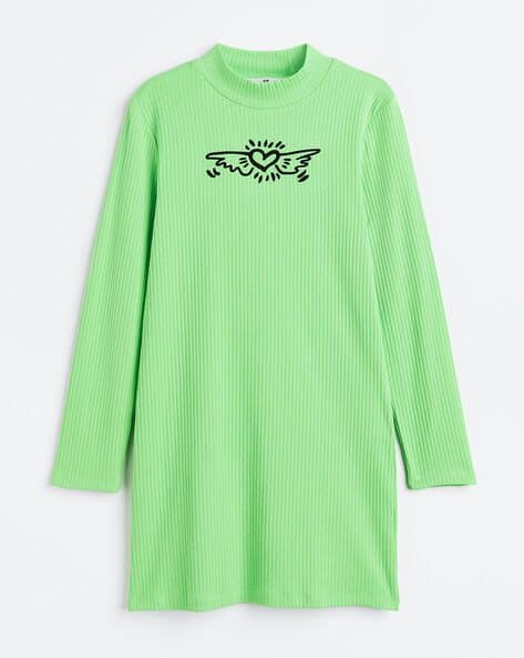 Girls Ribbed Turtleneck Dress