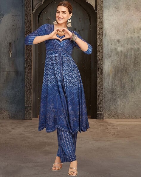 Kurta Set Biba Kurtis With Jacket Buy Indigo Co-ord Sets For Women