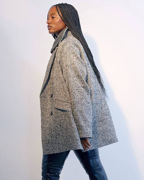 Women Polyester Double-Breasted Jacket