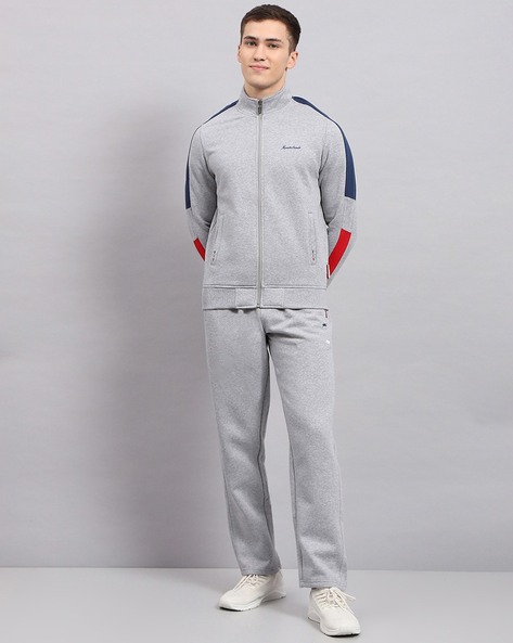 Men Cotton Self Design Tracksuit