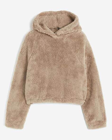 Teddy Bear Teddy Hoodie H&m Women Regular Fit Pile Hoodie