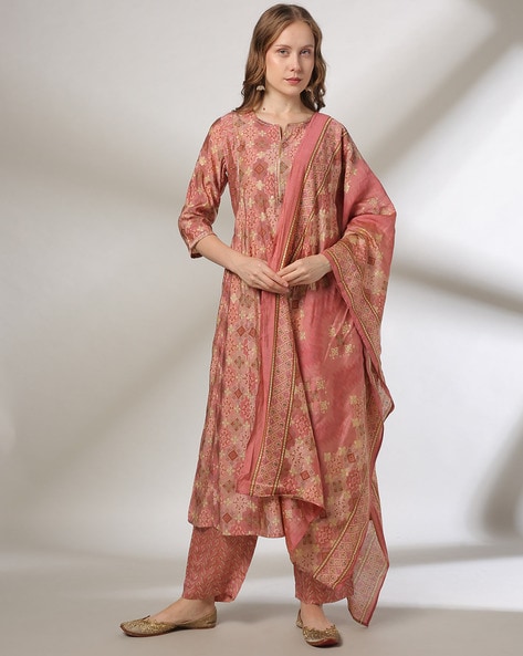 Women Printed A Line Kurta Suit Set