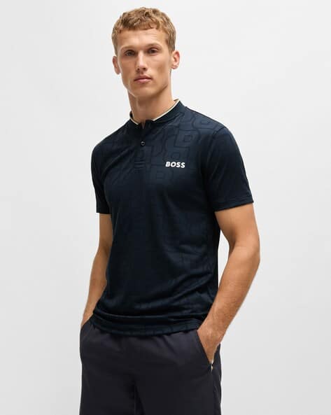 Buy BOSS Boss X Matteo Berrettini Monogram-Mesh Jacquard Polo T
