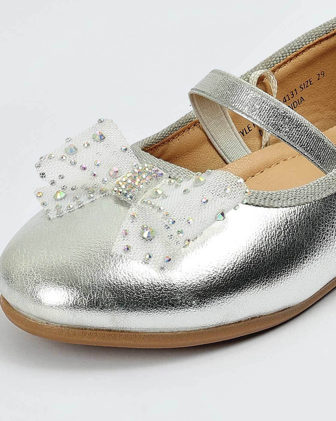 Pantaloons Silver Glitter Baby Shoes Pantaloons Junior Silver