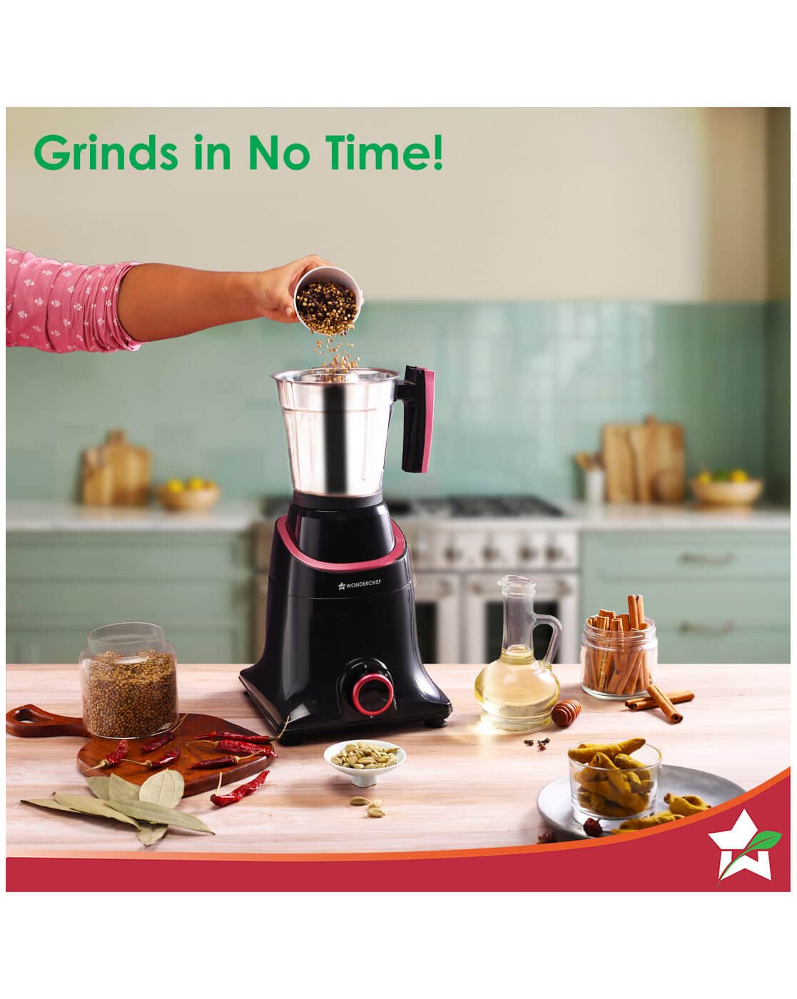 Electric Mixer Stand Mixer Wonderchef Wonderchef Revo Red 300W