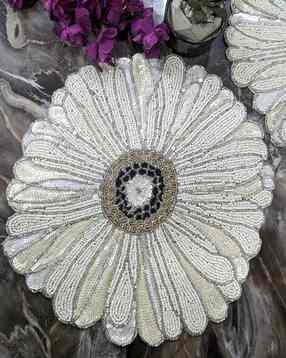 good vibes Embellished Beaded Round Placemats-picture-37