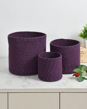 lavichitra Set of 3 Braided Planter Baskets-picture-23
