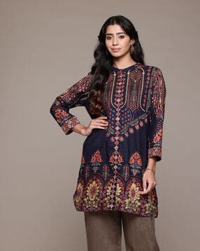 ritu kumar Women Kiraj Floral Print Straight Kurti-picture-1