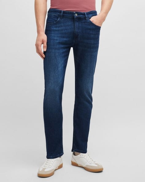 Buy BOSS Mechanical Stretch Denim Slim Fit Jeans Blue Color Men