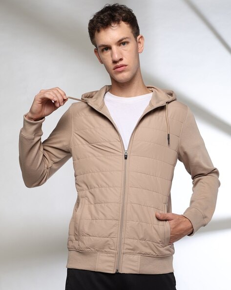 Men Taffeta-Front Regular Fit Hoodie