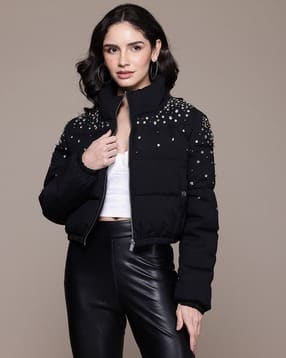 label ritu kumar Women Asher Embellished Relaxed Fit Puffer Jacket-picture-39
