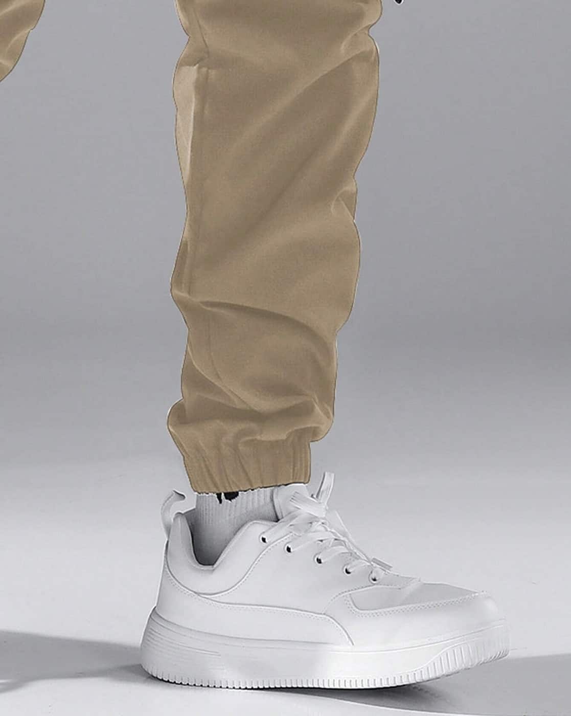 Khaki Cargo Pants Air Force Buy Life Beige Solid Blended Fabric
