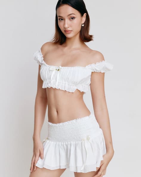 ollun tweeted bustier & flare skirt set（Bourbon Flare Skirt）