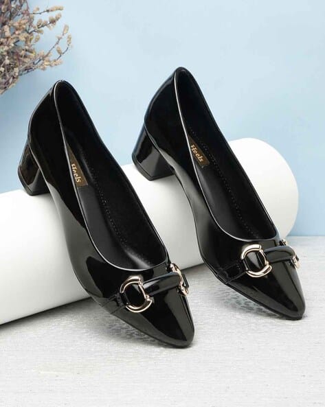 Buy Black Heeled Shoes for Women by Flat n Heels Online