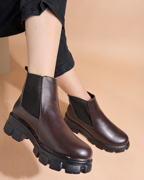 Shoetopia Women Round-Toe Ankle-Length Boots