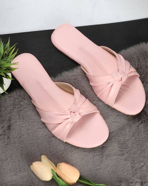 Women Open-Toe Knotted Slip-On Sandals