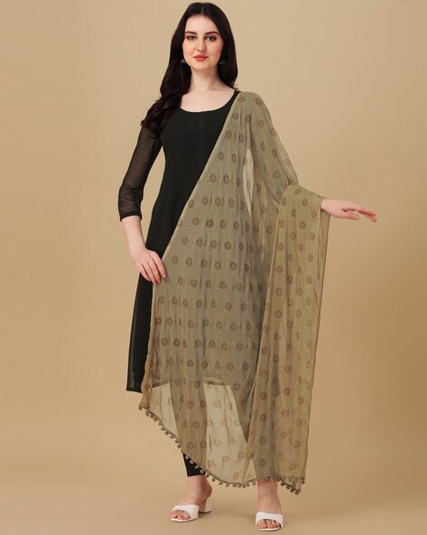 Women Printed Dupatta with Tassels Price in India