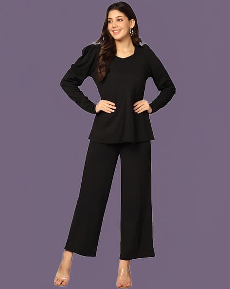 Women Knitted 2-Piece Top Pants Set