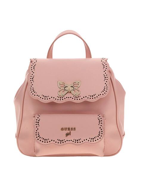 Logo Embossed School Backpack with Adjustable Strap