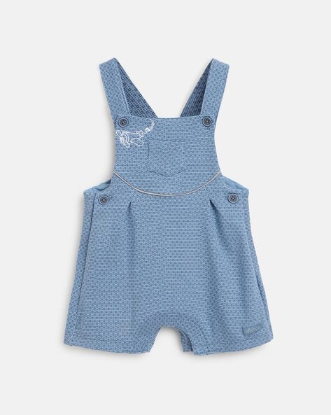 Girls Geometric Print Dungaree