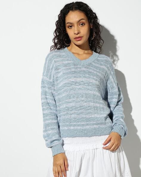 Buy Blue Sweaters Cardigans for Women by Outryt by AZORTE Online