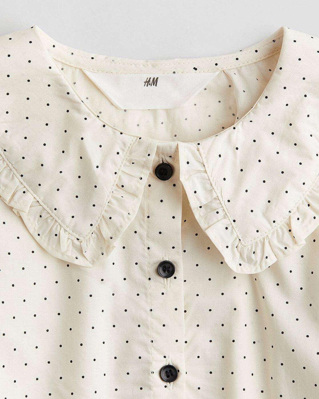 Cotton Blouse Peter Pan Collar Top H&m Peter Pan Double Frill