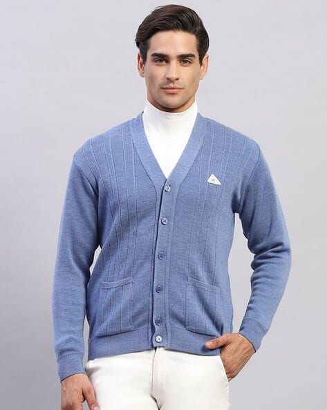 Men V-Neck Regular Fit Cardigan