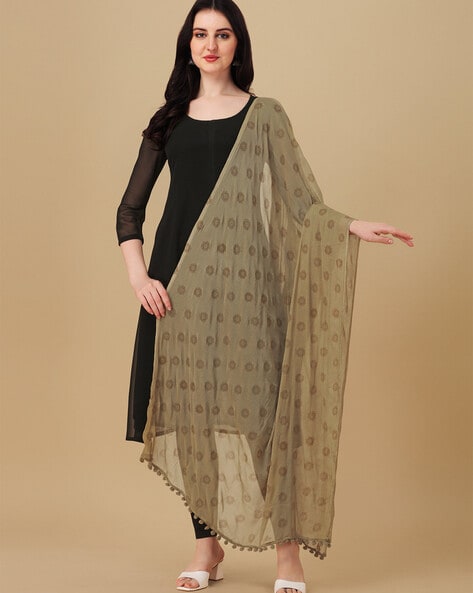 Women Printed Dupatta with Tassels Price in India