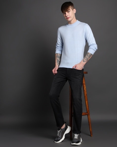 Men Brandon Light-Wash Slim Tapered Fit Jeans